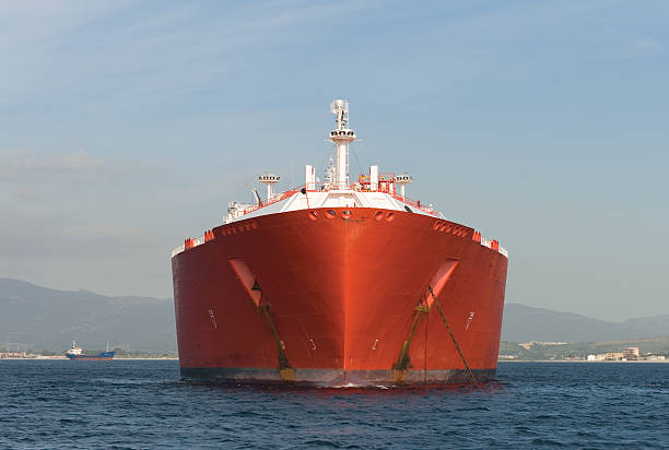 Bows of a large gas ship stock photo