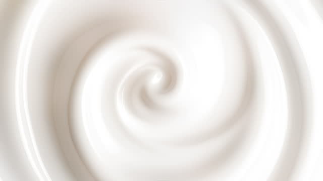 Whipped cream or milk spiraling and mixing