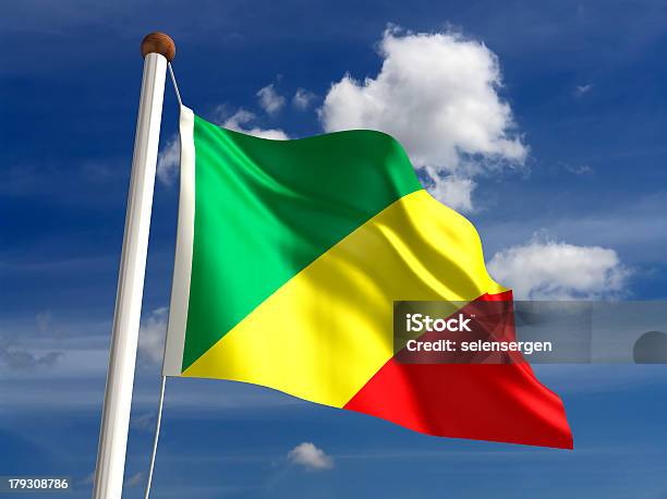 Congo Bandera Con Trazado De Recorte Foto de stock y más banco de imágenes de Aire libre - Aire libre, Bandera, Bandera nacional