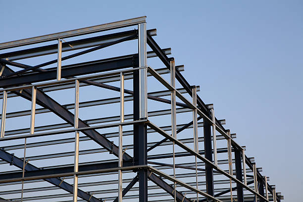 steelwork конструкций - construction steel construction frame built structure стоковые фото и изображения