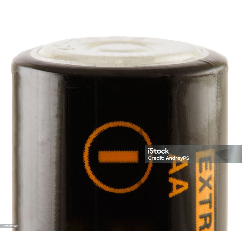 Batteria AA. Negativo - Foto stock royalty-free di Alcalino