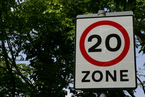 A 20MPH Roadside Speed Restriction Sign