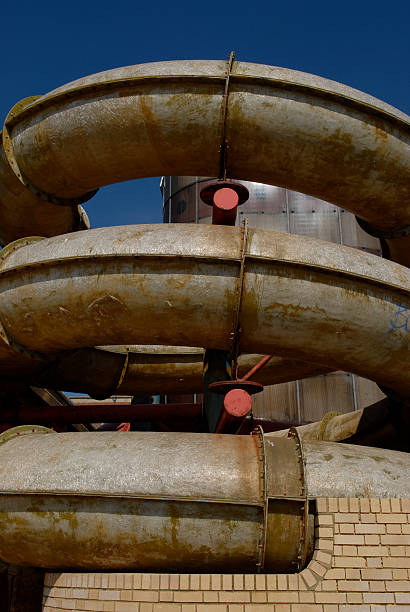 rusting tubes stock photo