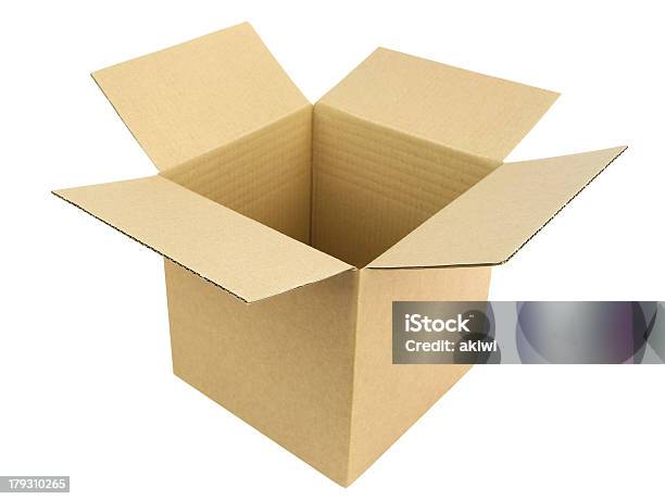 Caja Abierta Foto de stock y más banco de imágenes de Beige - Beige, Cartón, Cartón ondulado