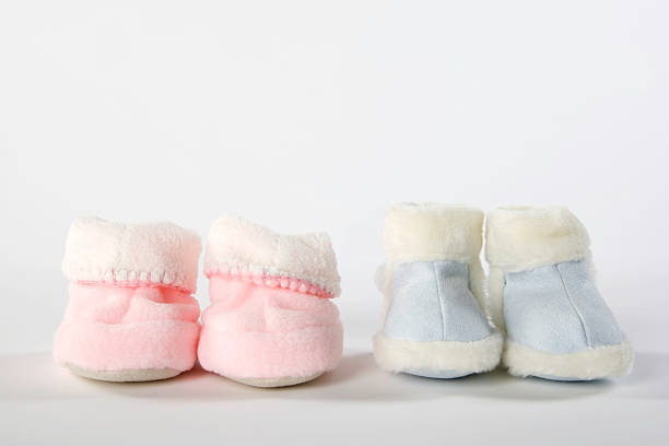 istock Pink and Blue Baby Booties 179310424