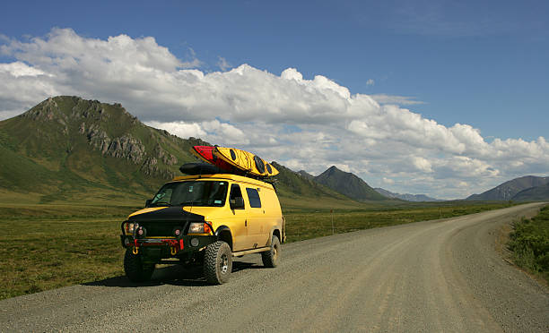 Yellow van stock photo
