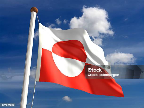 Флаг Гренландии С Обтравка — стоковые фотографии и другие картинки Без людей - Без людей, Ветер, Горизонтальный