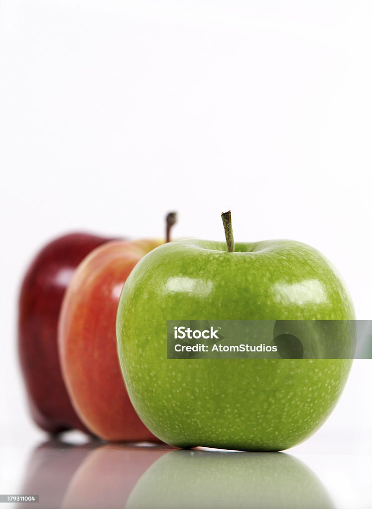 Drei Arten von apple - Lizenzfrei Apfel Stock-Foto