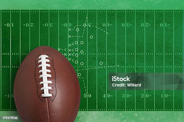 Football Field And Ball Stock Photo - Download Image Now - American Football - Ball, American Football - Sport, American Football Field