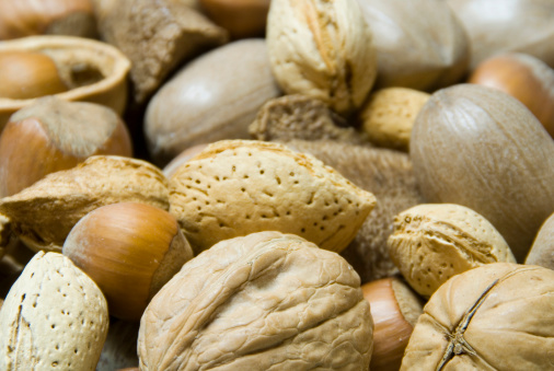 A variety of mixed nuts