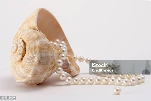 Pearls And Shell Stock Photo - Download Image Now - Pearl Jewelry, Oyster Pearl, Backgrounds