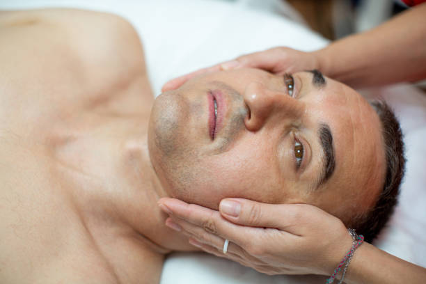 istock Non-surgical facelift for man - Italian modeling massage Gym 1793132722