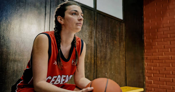 istock Woman sitting on court 1793136482