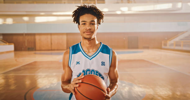 istock Basketball player standing on court 1793136486