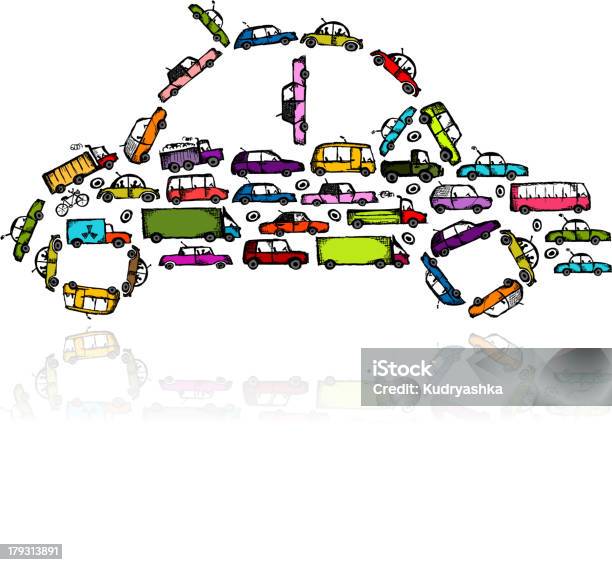 Forma In Auto Dal Trasporto Per Il Tuo Design - Immagini vettoriali stock e altre immagini di Autobus - Autobus, Automobile, Collezione
