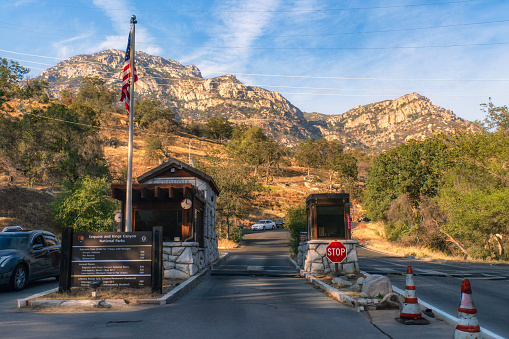 Park Entrance to Sequoia & King Canyon National Parks in California, USA