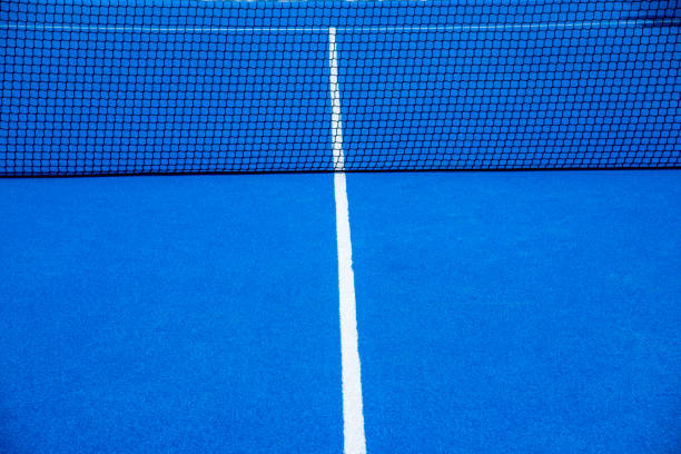 istock Net on a blue paddle tennis court 1793144057