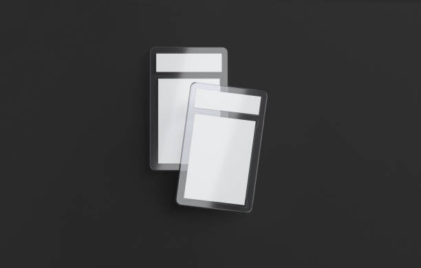 istock Blank transparent plastic magnetic trading card mockup 1793151047