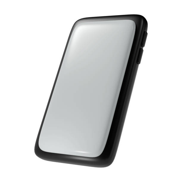 istock 3D Render Black Smartphone icon mockup with blank white screen on white background illustration. Cute element for present, birthday or banner 1793160792