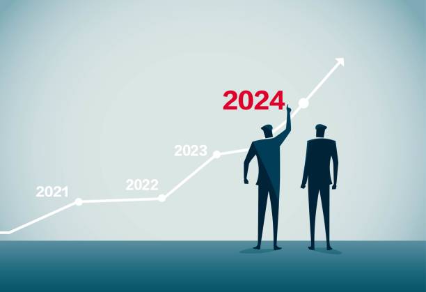 wzrost ilości danych do 2024 r. - finance data analyzing investment stock illustrations