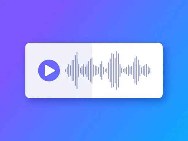 Vector illustration of Audio Line Playing Music Podcast Sound Wave Form Gradient