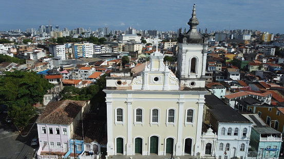 salvador, bahia, brazil - november 6, 2023: view of the church of Santo Antonio Alem do Carmo in the city of Salvador.
