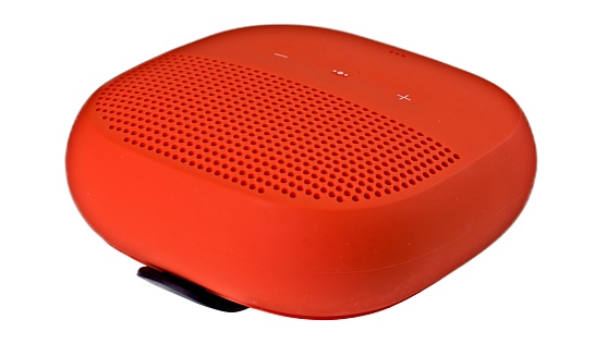 Orange Portable Bluetooth Speaker on a white background