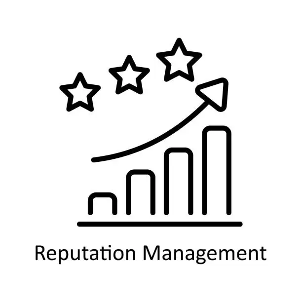 Vector illustration of Reputation Management vector outline Icon Design illustration. Business And Management Symbol on White background EPS 10 File