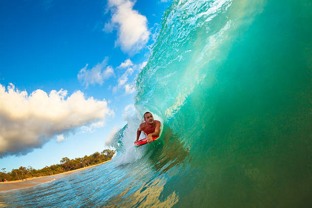 istock Body Boarder Surfing Blue Ocean Wave 179318905