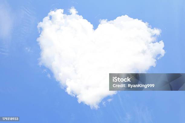 Love Heart From Clouds Stock Photo - Download Image Now - Abstract, Beauty In Nature, Blue