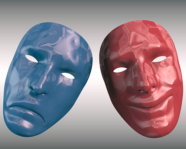 Masks A duo of Mask one smile and one sad, like a concept about tragicomedy of life or things, etc. tragicomedy stock pictures, royalty-free photos & images