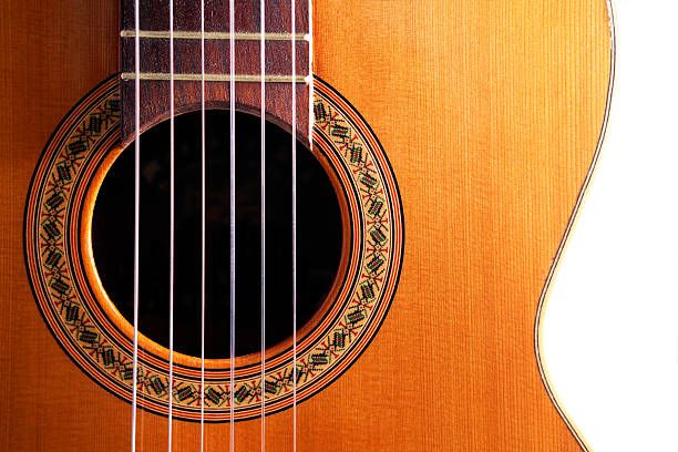 chitarra spagnola dettaglio - classical music music musical instrument brown foto e immagini stock