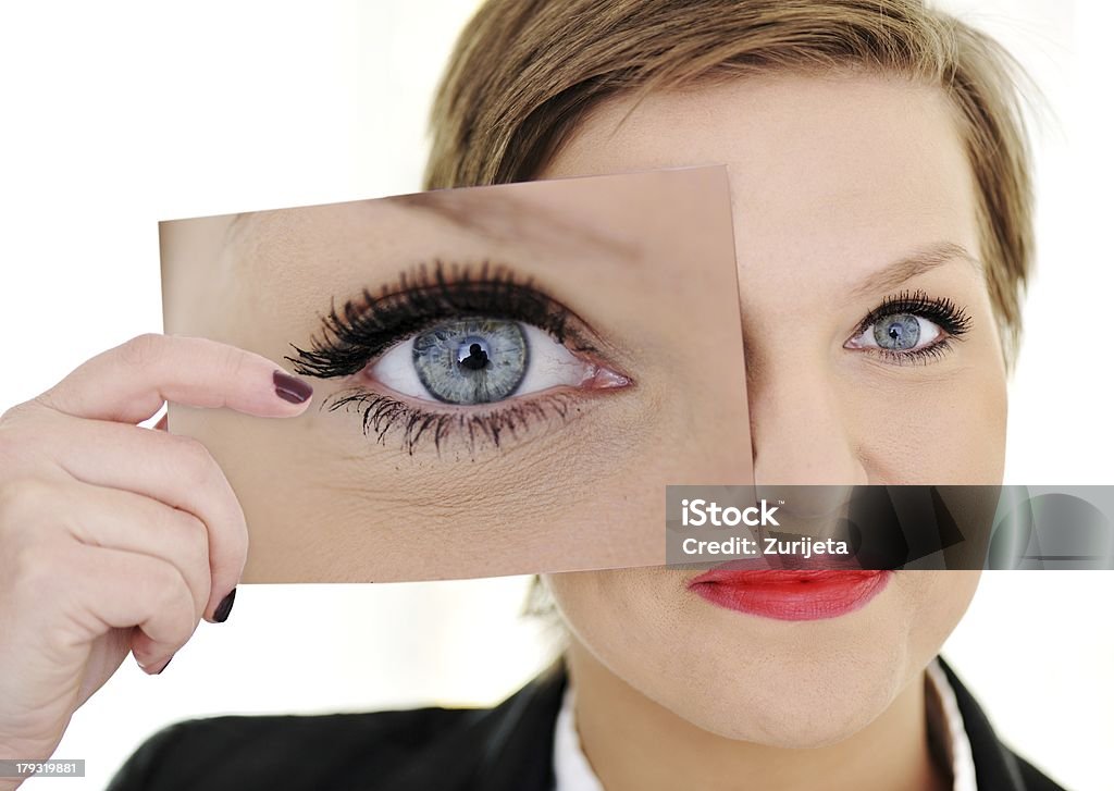 Woman with big eye concept Adult Stock Photo