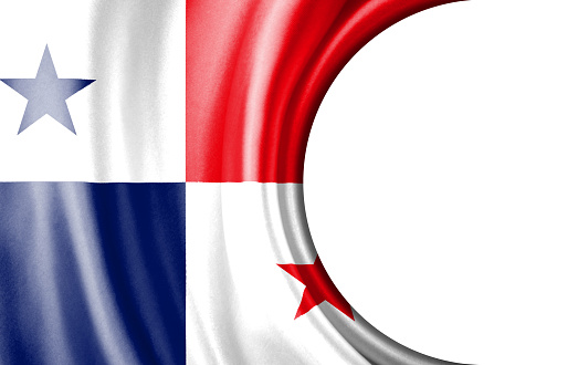 Abstract illustration, Panama flag with a semi-circular area White background for text or images.