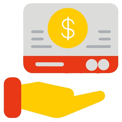 Receipt or payment icon, flat style