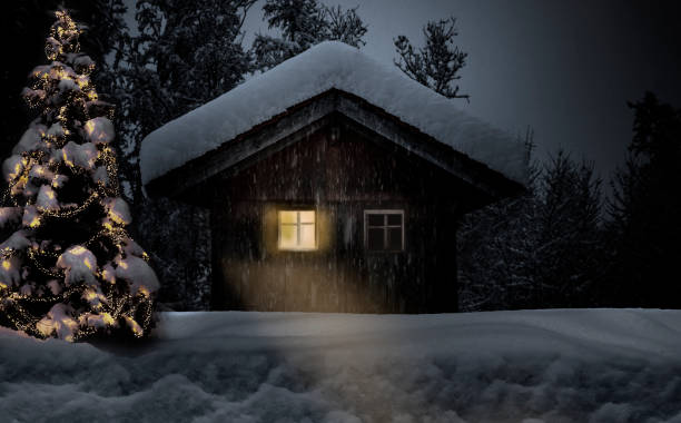 istock Snow-covered hut in a snowy forest 1793212026