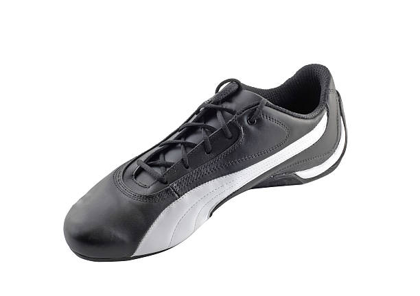 istock Leather black sneakers on white. Isolated. 179321401