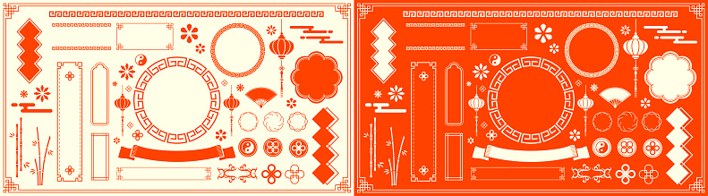 Chinese motif frame design. Chinese patterns, patterns and illustrations
