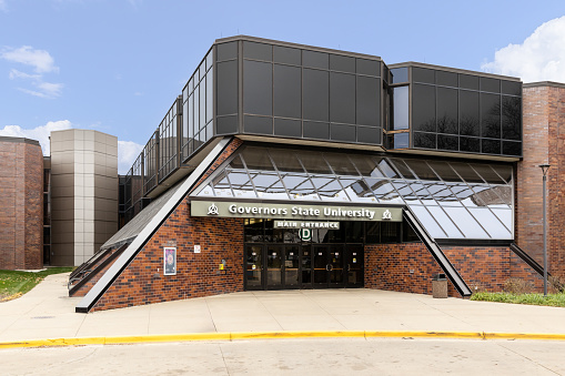 University Park, IL, USA - November 8, 2023: Governors State University is a public university located outside of Chicago and created in 1969.