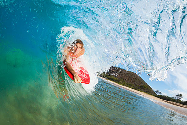 istock Body Boarder Surfing Blue Ocean Wave 179322659