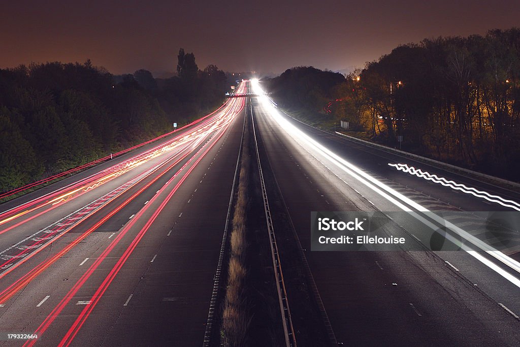 Autobahn lange Belichtung - Lizenzfrei Auto Stock-Foto