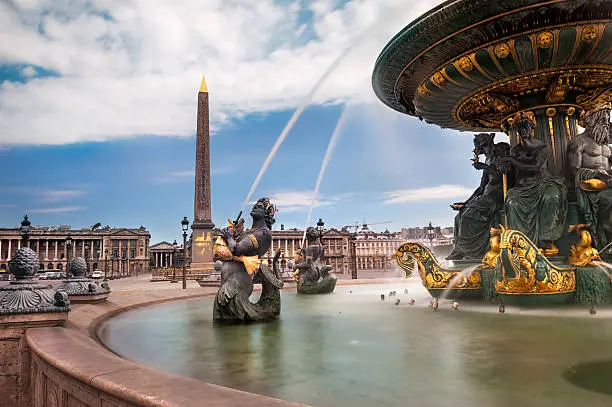 Paris, fountain at Concorde Square ( Place de la Concorde)