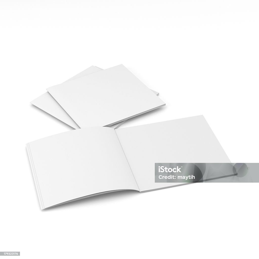 blank square catalog blank square catalog or brochure on white. render Square - Composition Stock Photo