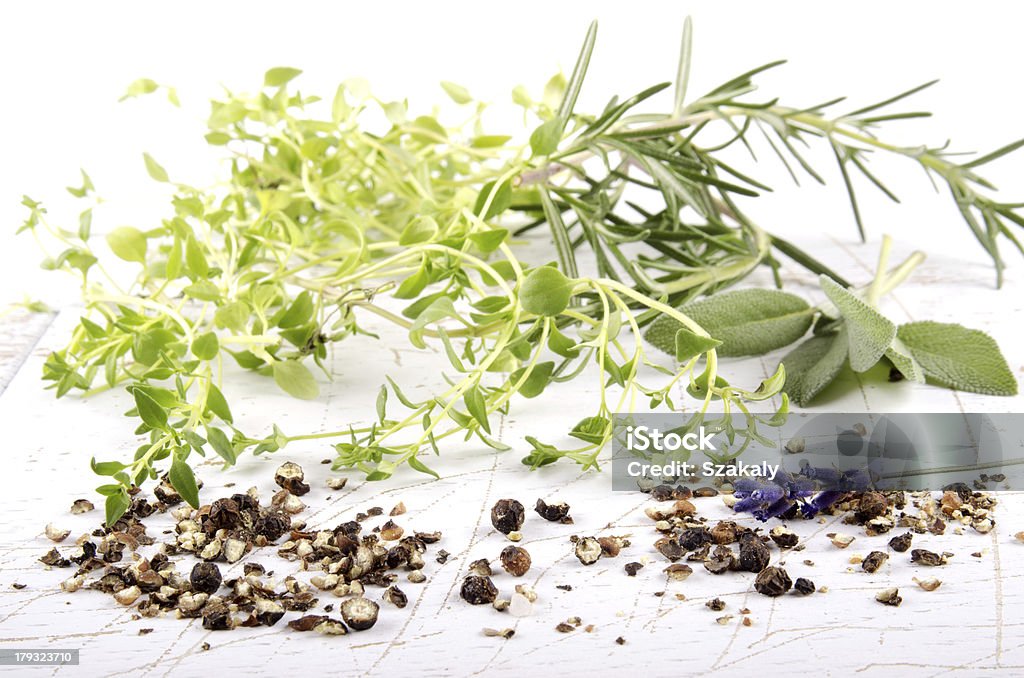 Mistura de ervas no fundo brilhante - Royalty-free Alecrim Foto de stock