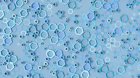 3d rendering of abstract hexagons shape background