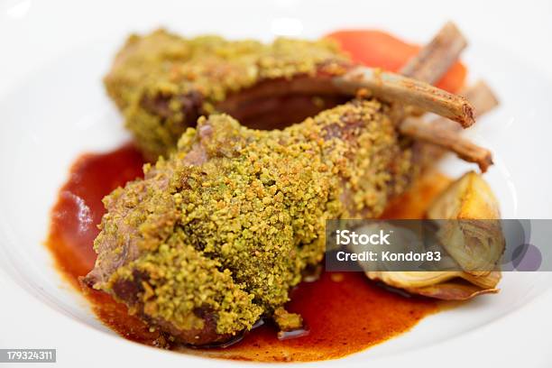 Grilled Rack Of Lamb On Plate Stock Photo - Download Image Now - Rack of Lamb, Red, Animal Bone