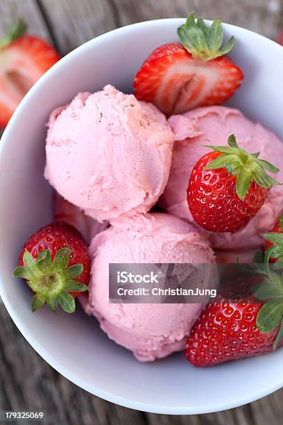 Strawberry Ice Cream Stock Photo - Download Image Now - Strawberry Ice Cream, Frozen Food, Ice Cream