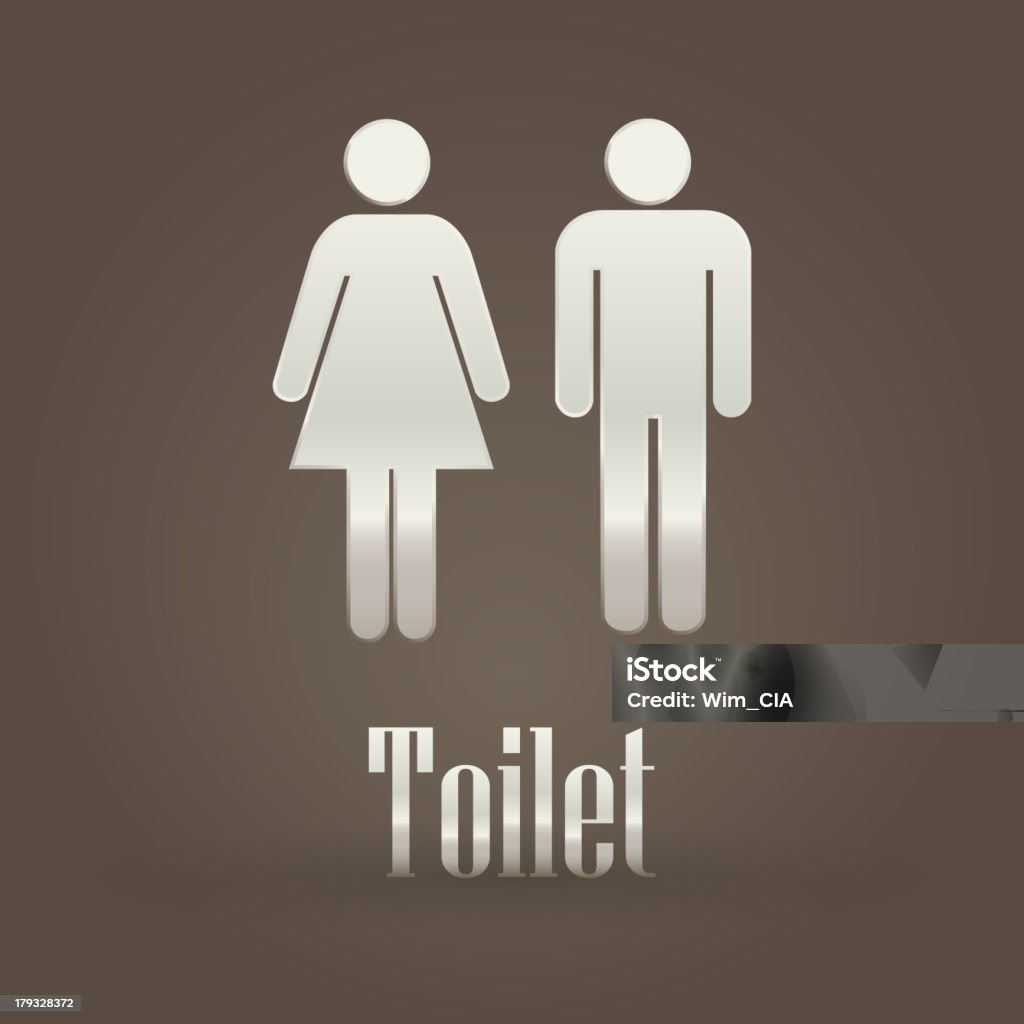Toilette metallic-symbol - Lizenzfrei Badezimmer Vektorgrafik