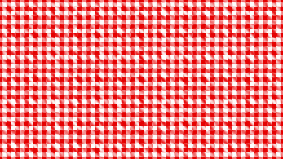 Red and white checked tablecloth pattern, plaid gingham for picnic. Carefully layered and grouped for easy editing. This illustration is designed to make a smooth seamless pattern if you duplicate it vertically and horizontally to cover more space.