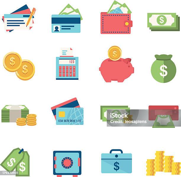 Finance Icon Set Stock Illustration - Download Image Now - Icon Symbol, Currency, Wages